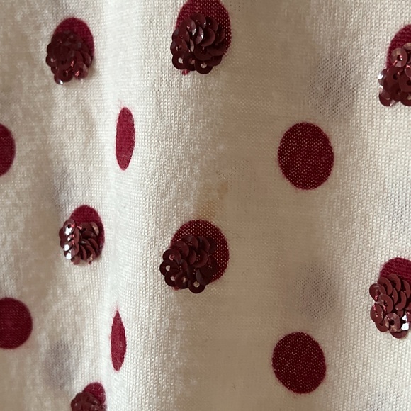 J. crew Red / Sequin Polka dot top - Picture 4 of 6